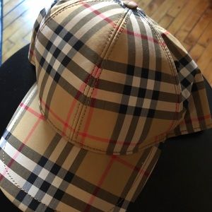 Burberry hat leather strap back